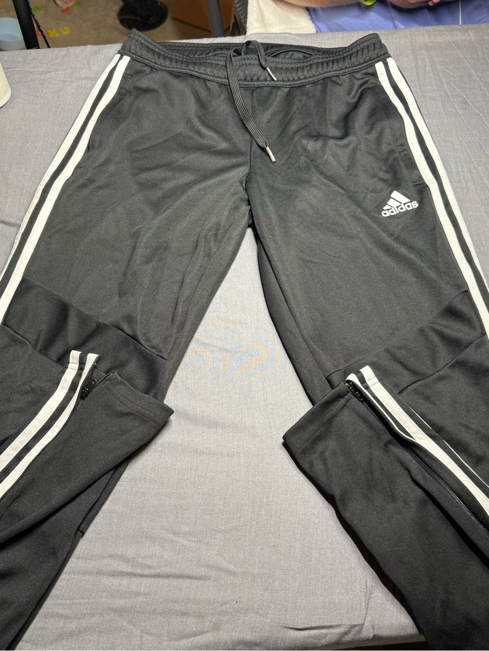 adidas Black Sweatpants with White Side Stripes